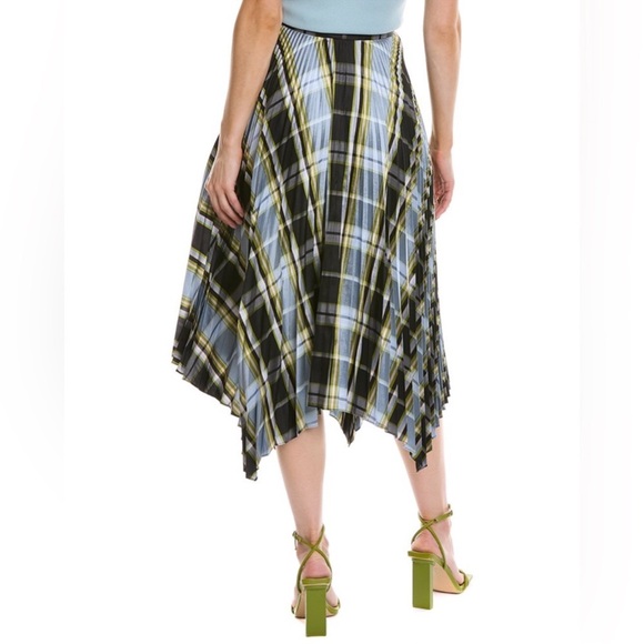 Tory Burch Sunburst Skirt Pleated Plaid Hankerchief - Picture 3 of 9